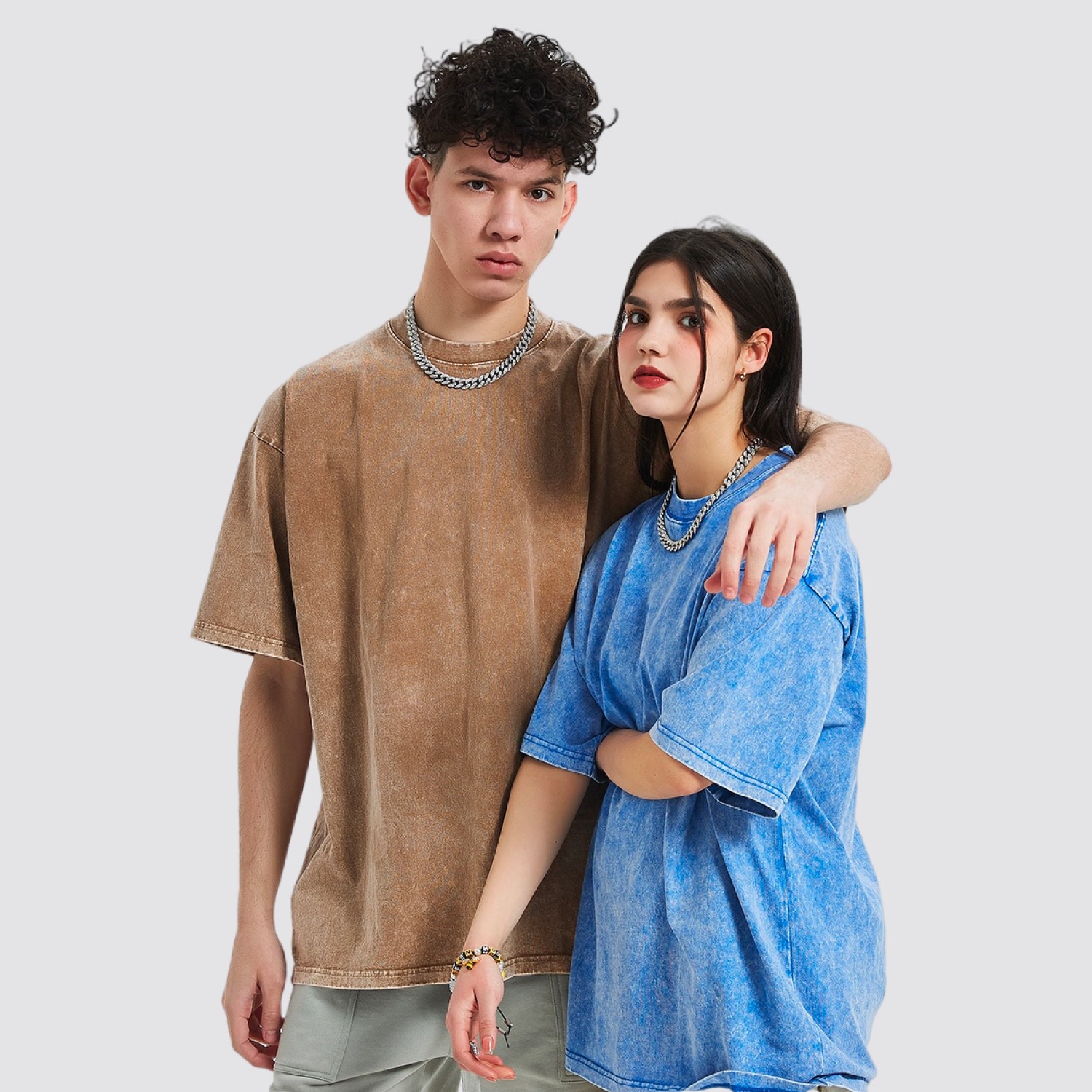 Streetwear Unisex Oversized Snow Wash T-Shirt